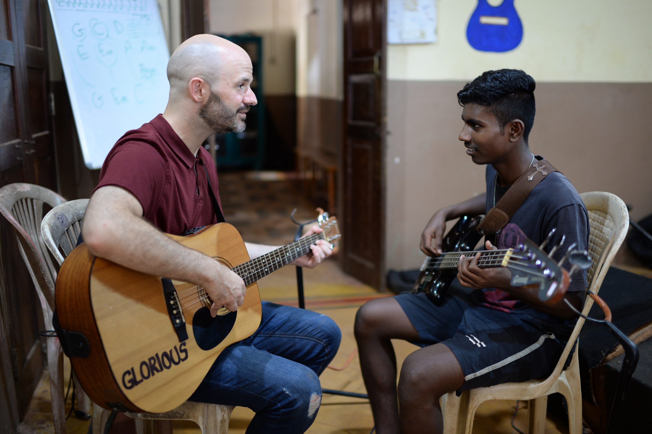 Music lesson for Manjunath