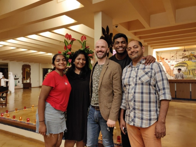 Martin, Beena, Dan and Becky take me out for my birthday. Theyre all amazing.