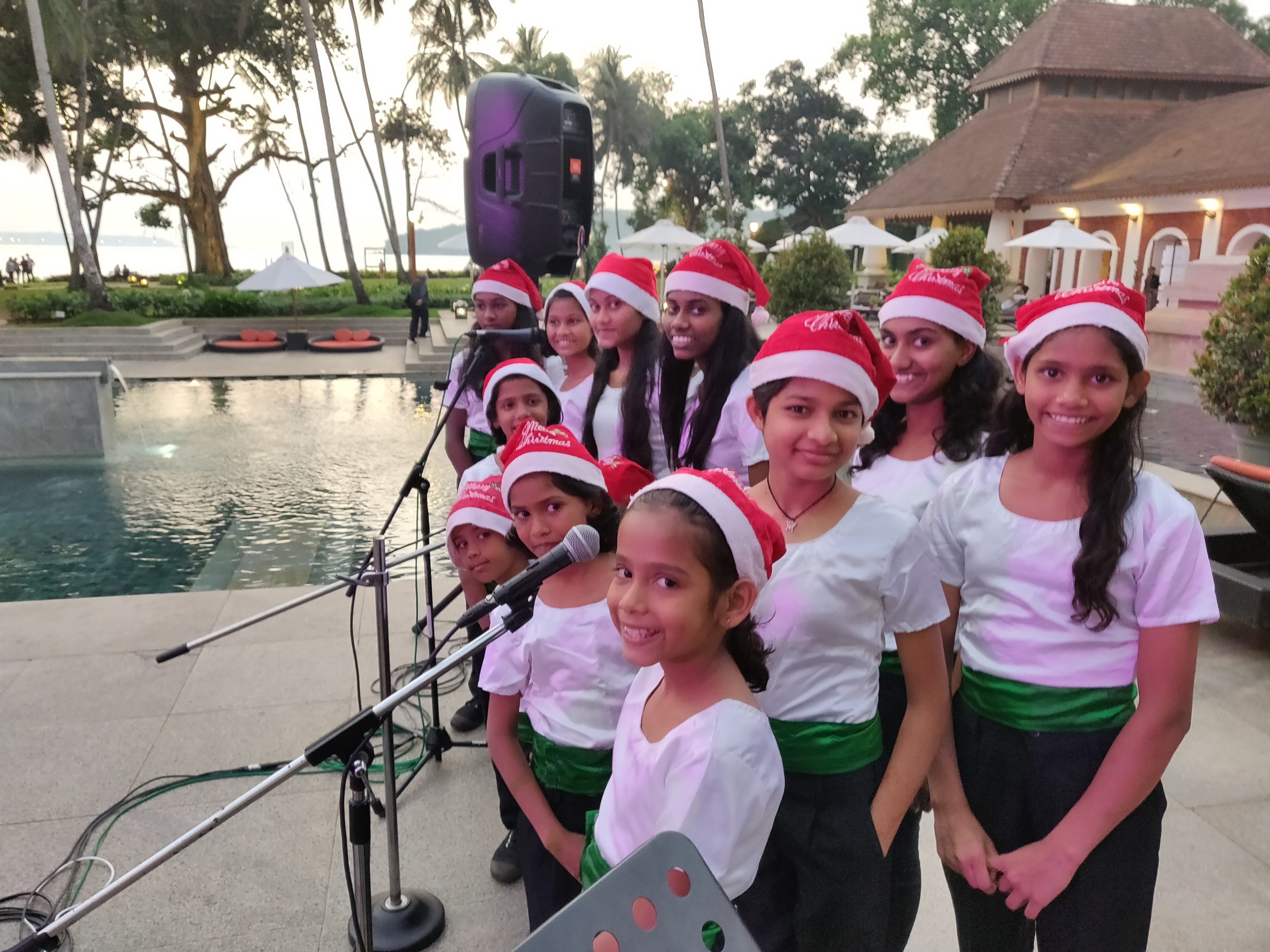 A week of performing Christmas Carols at the local 5-star resorts. The Grand Hyatt (pictured here) treats the kids like royalty