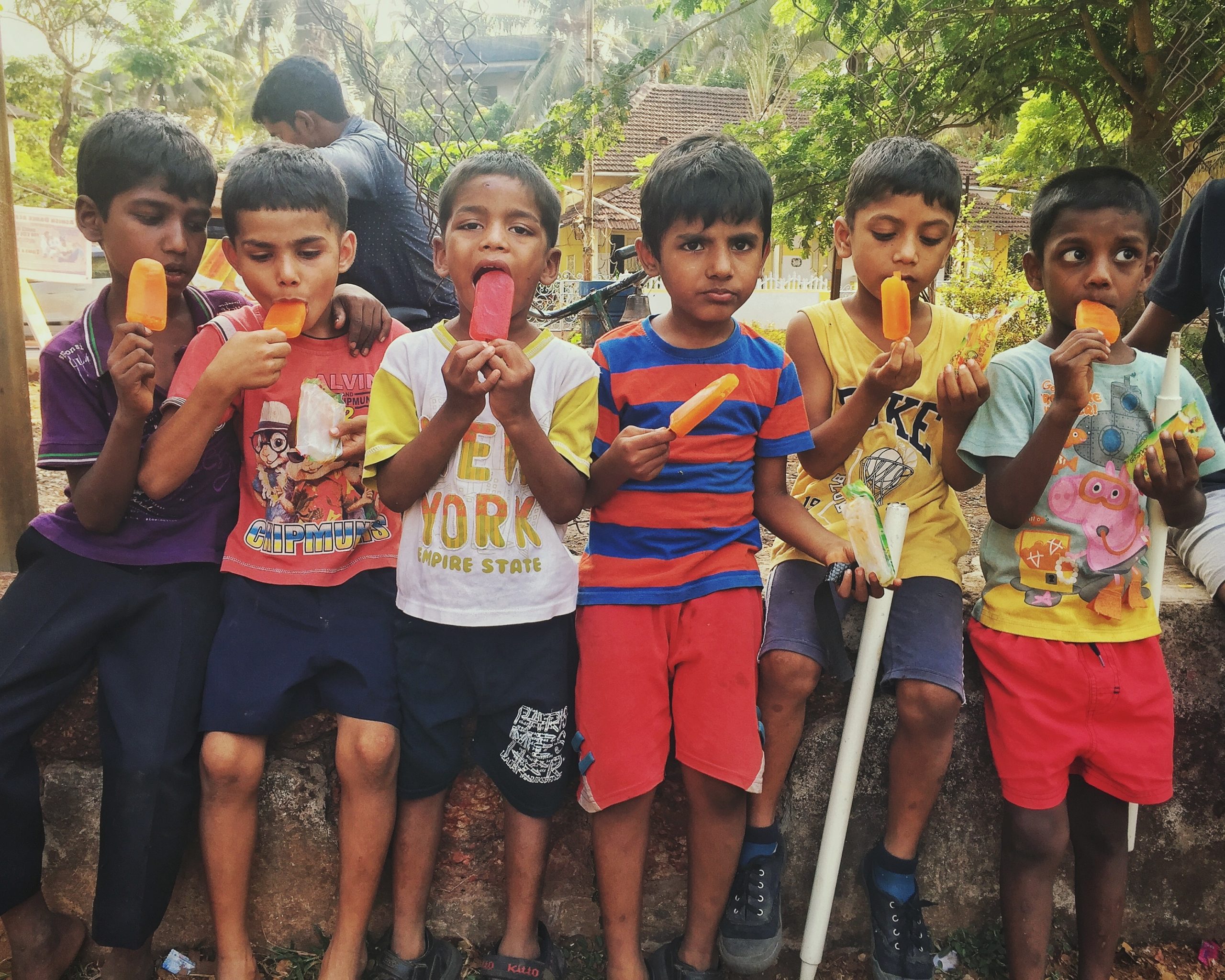 A team from Delhi came to spend time with the kids - cricket, football and lollipops